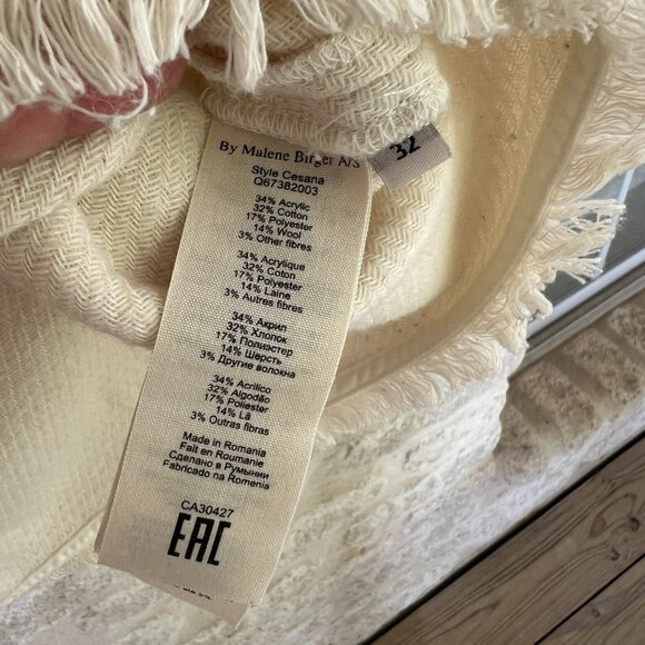 By Malene Birger sweater ivory cream gold buttons cowl neck EU32 - Picture 6 of 9